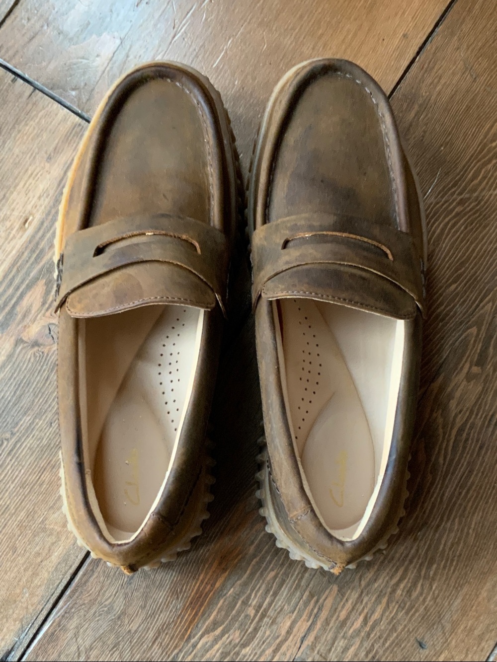 Clarks Women’s Brown Suede Penny Loafers